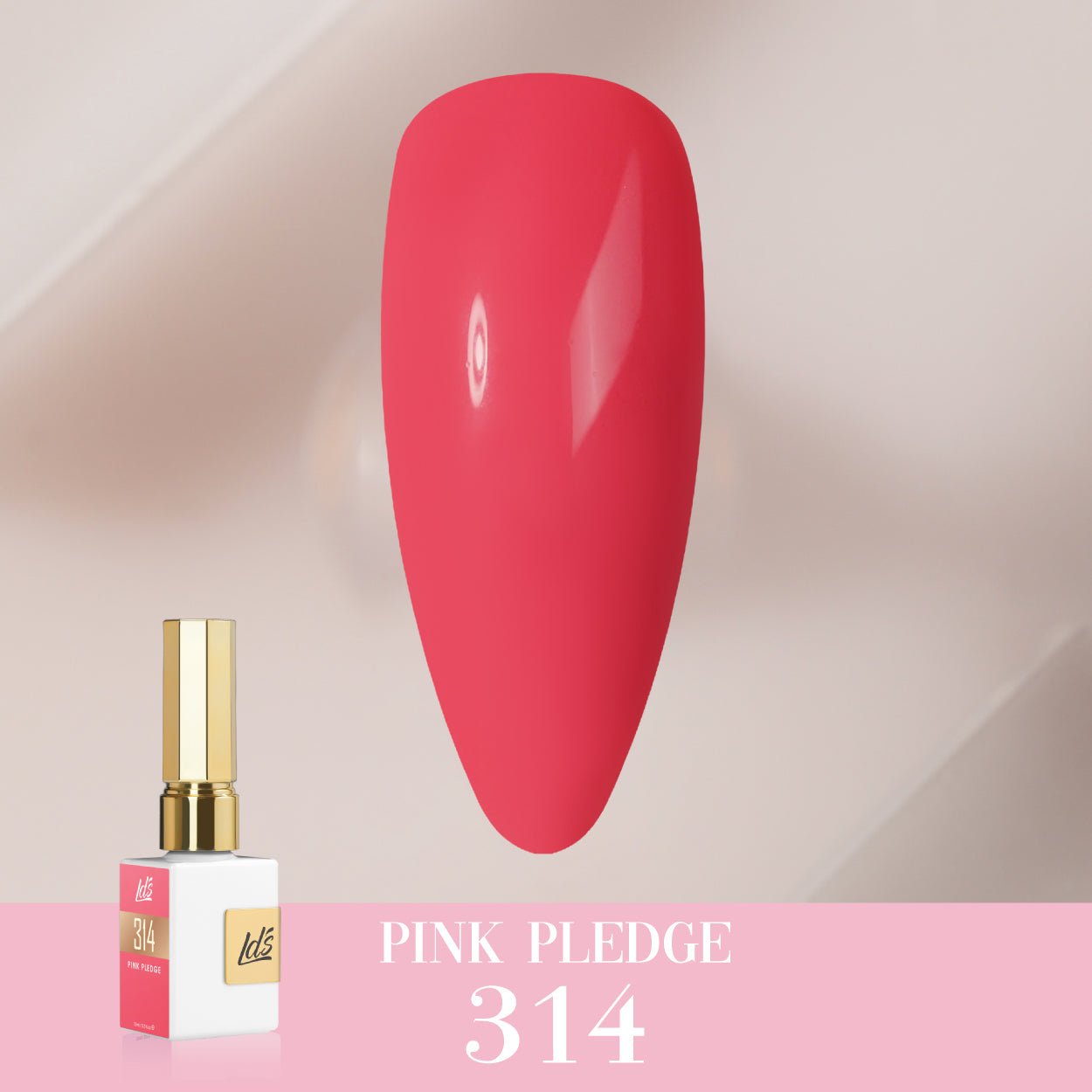 LDS Color Craze Gel Nail Polish - 314 Pink Pledge - 0.5oz - DTK Nail Supply