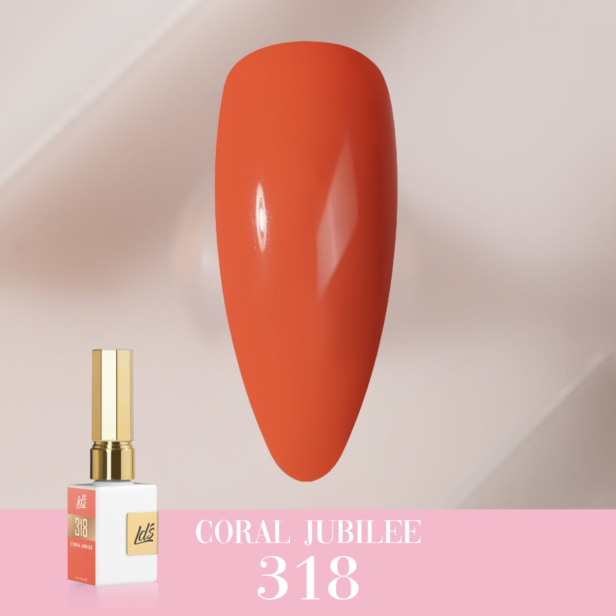LDS Color Craze Gel Nail Polish - 318 Coral Jubilee - 0.5oz - DTK Nail Supply