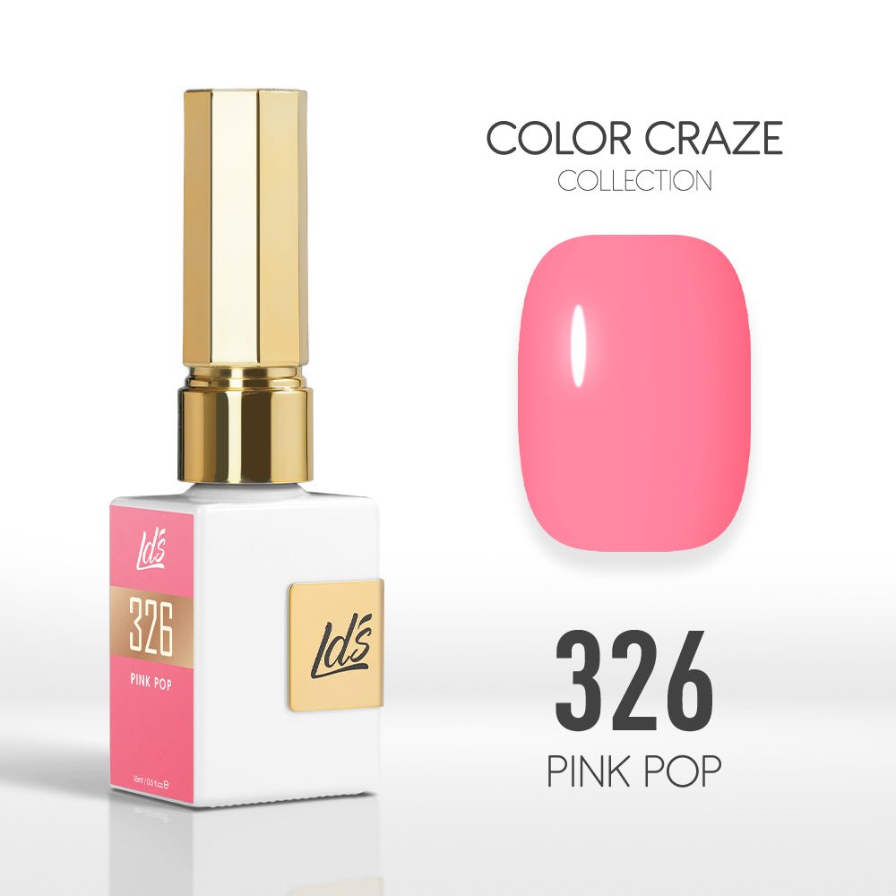 LDS Color Craze Gel Nail Polish - 326 Pink Pop - 0.5oz - DTK Nail Supply