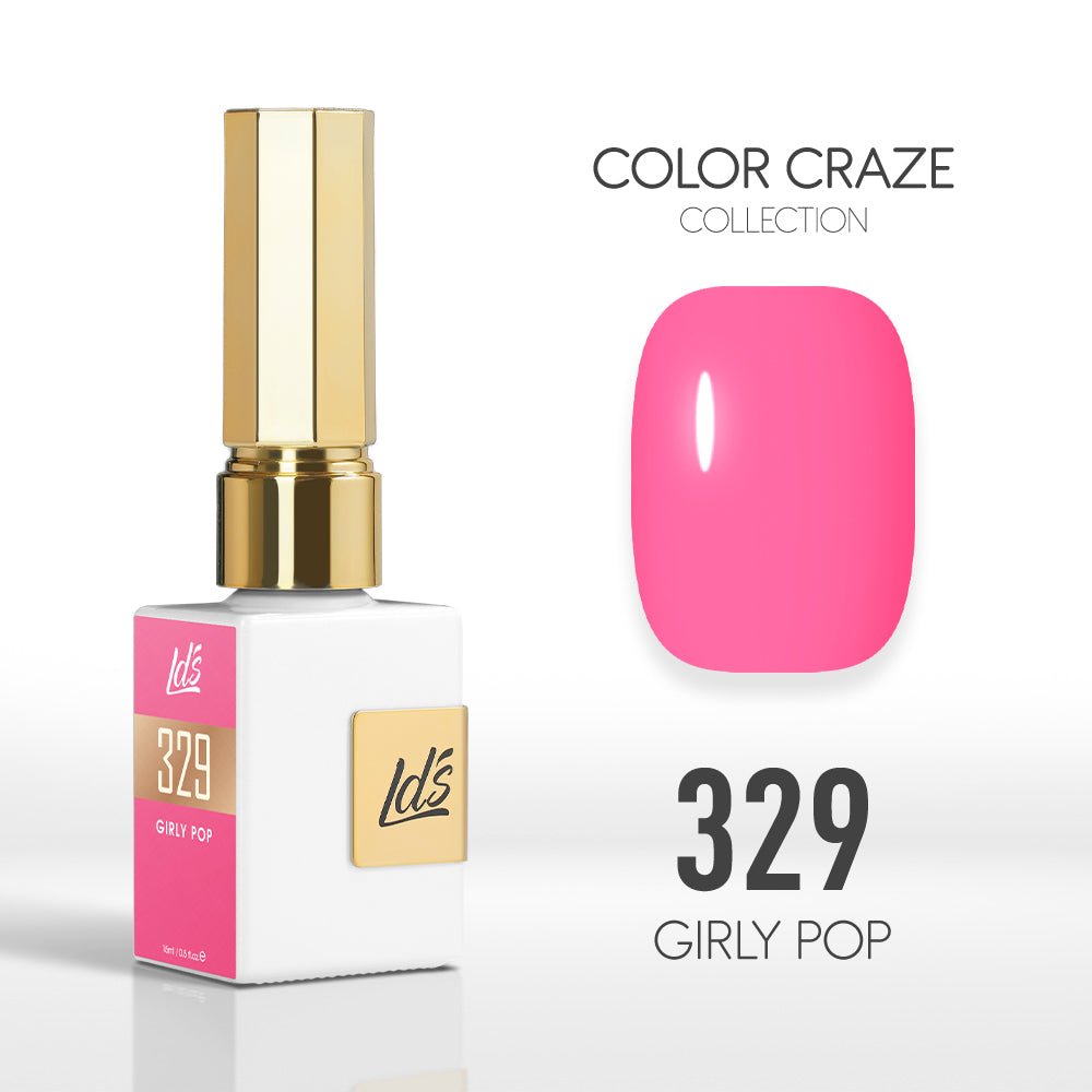 LDS Color Craze Gel Nail Polish - 329 Girly Pop - 0.5oz - DTK Nail Supply