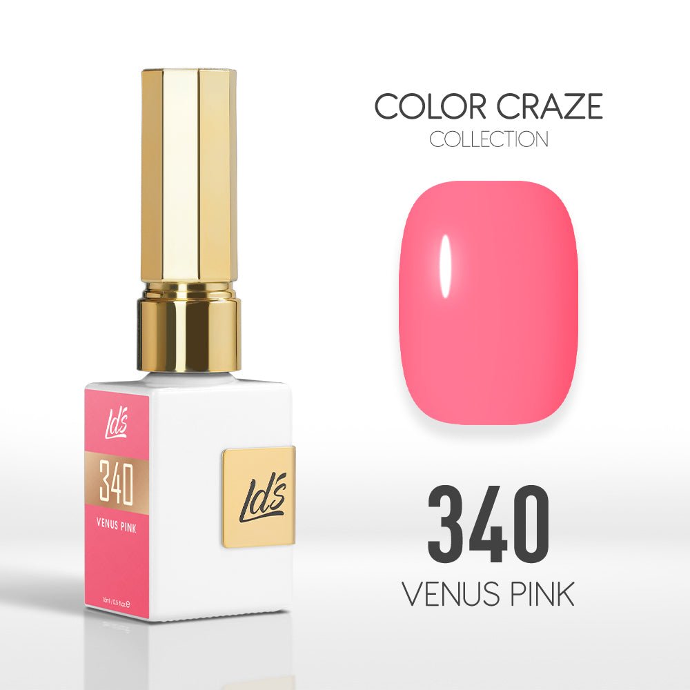 LDS Color Craze Gel Nail Polish - 340 Venus Pink - 0.5oz - DTK Nail Supply