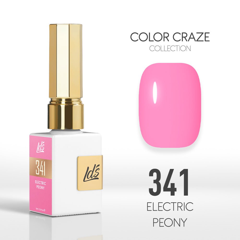 LDS Color Craze Gel Nail Polish - 341 Electric Peony - 0.5oz - DTK Nail Supply