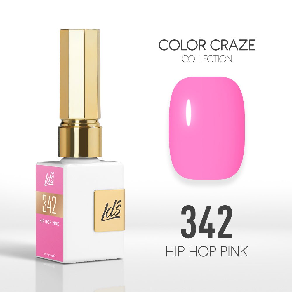 LDS Color Craze Gel Nail Polish - 342 Hip Hop Pink - 0.5oz - DTK Nail Supply