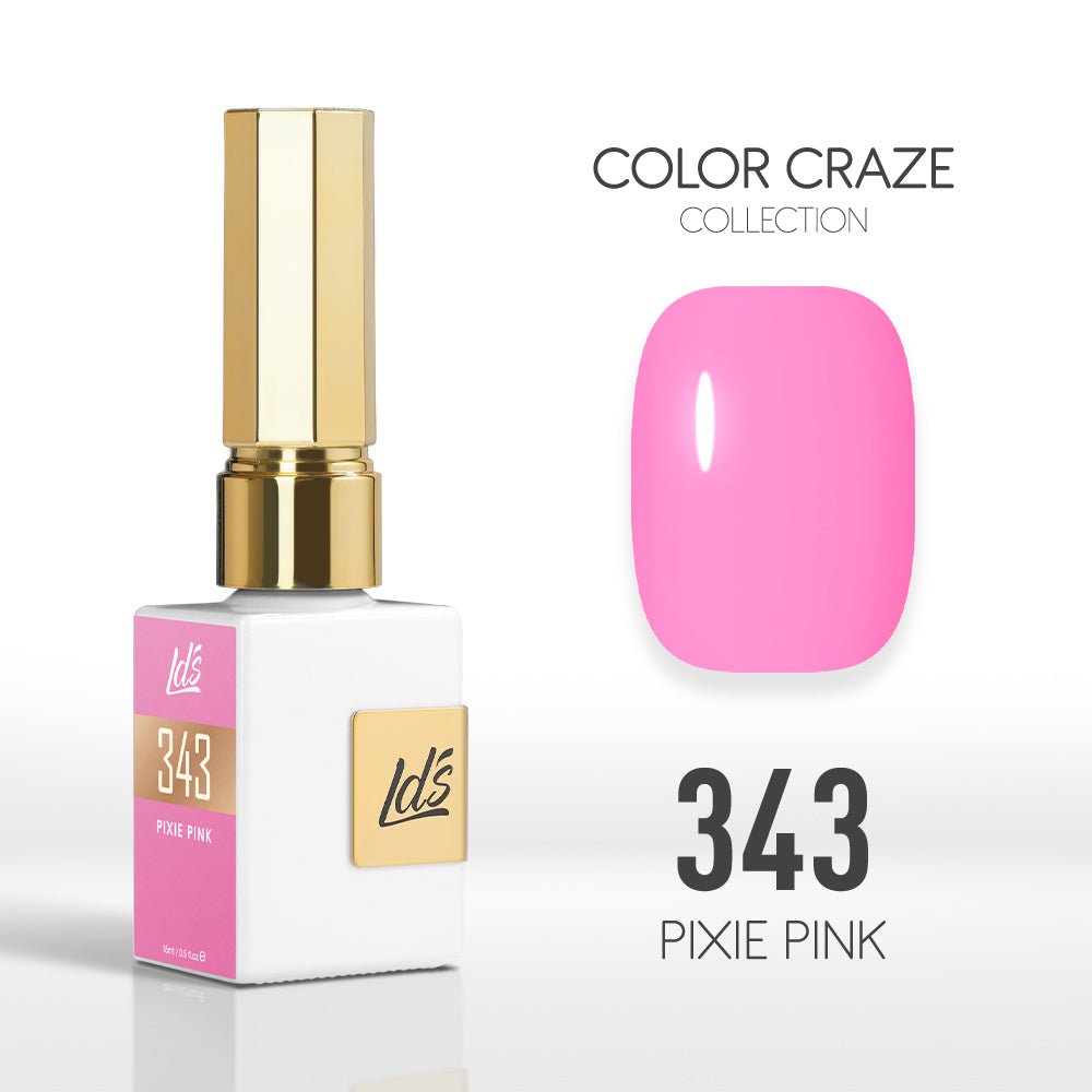 LDS Color Craze Gel Nail Polish - 343 Pixie Pink - 0.5oz - DTK Nail Supply
