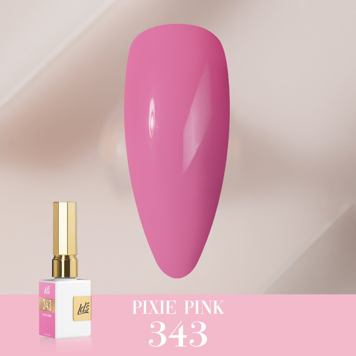LDS Color Craze Gel Nail Polish - 343 Pixie Pink - 0.5oz - DTK Nail Supply
