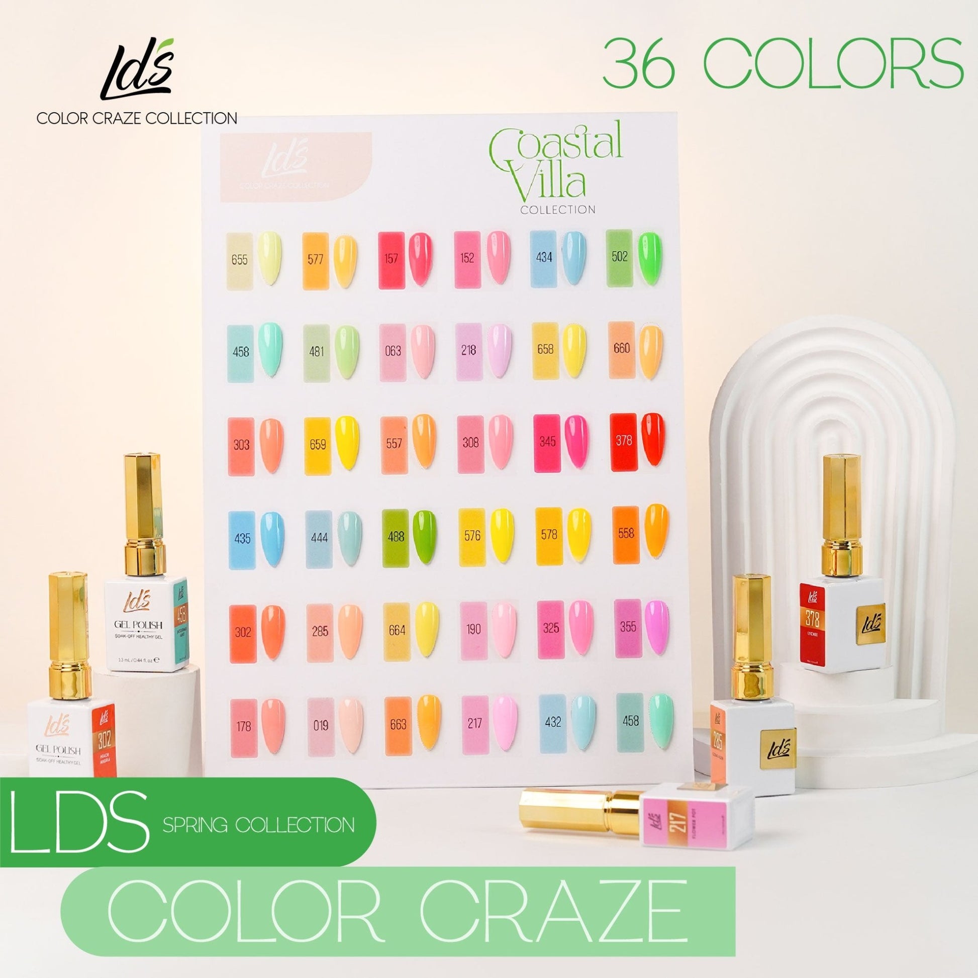 LDS Color Craze Gel Nail Polish - 345 Fuschia Flirt - 0.5oz - DTK Nail Supply