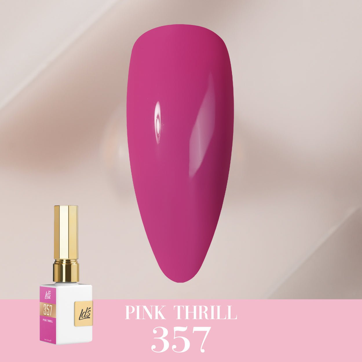 LDS Color Craze Gel Nail Polish - 357 Pink Thrill - 0.5oz - DTK Nail Supply