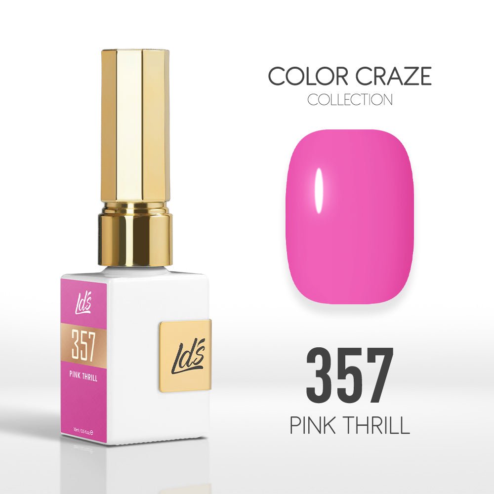 LDS Color Craze Gel Nail Polish - 357 Pink Thrill - 0.5oz - DTK Nail Supply