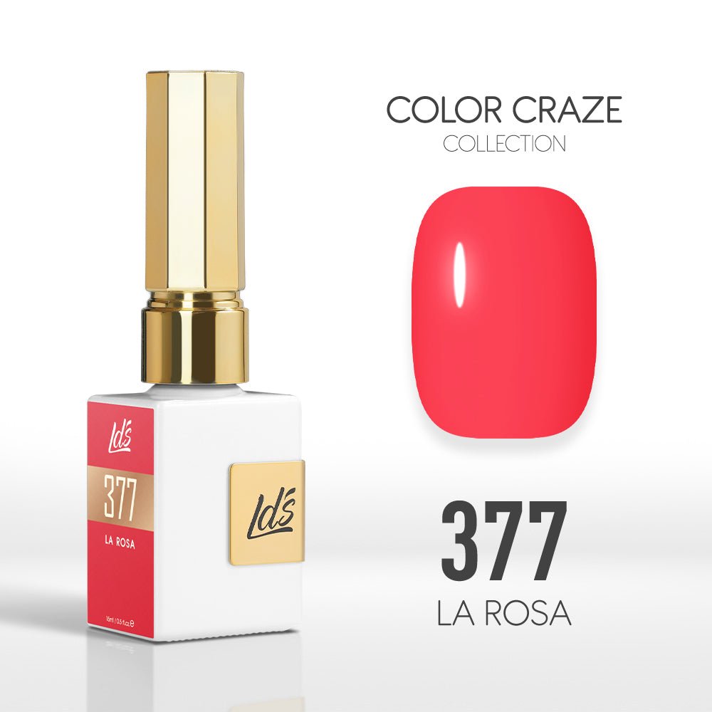 LDS Color Craze Gel Nail Polish - 377 La Rosa - 0.5oz - DTK Nail Supply