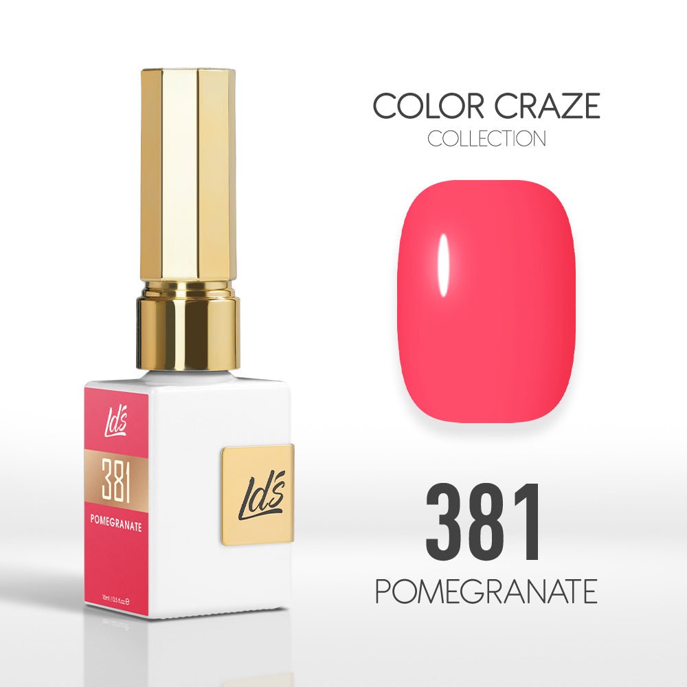 LDS Color Craze Gel Nail Polish - 381 Pomegranate - 0.5oz - DTK Nail Supply