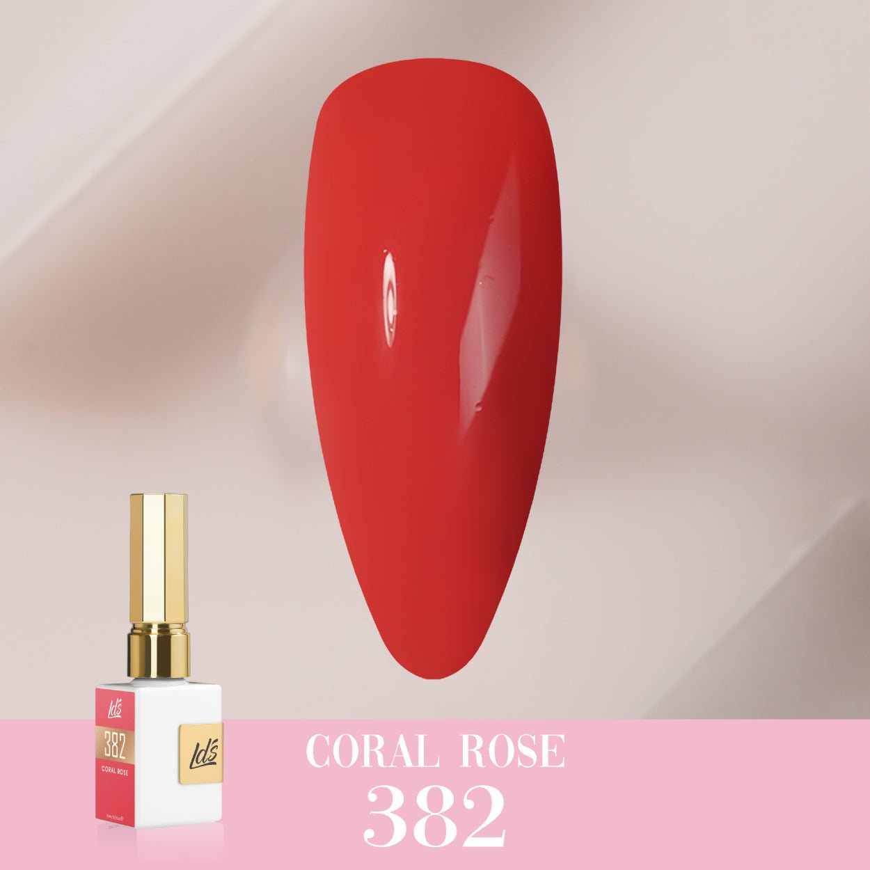 LDS Color Craze Gel Nail Polish - 382 Coral Rose - 0.5oz - DTK Nail Supply