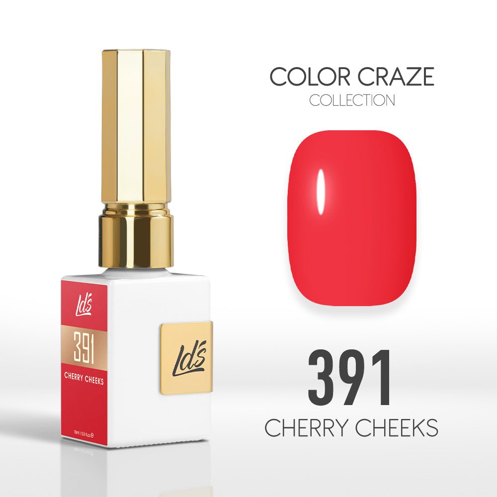 LDS Color Craze Gel Nail Polish - 391 Cherry Cheeks - 0.5oz - DTK Nail Supply