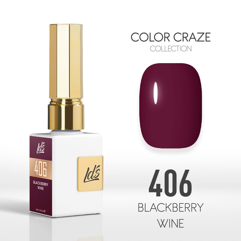 LDS Color Craze Gel Nail Polish - 406 Blackberry Wine - 0.5oz - DTK Nail Supply