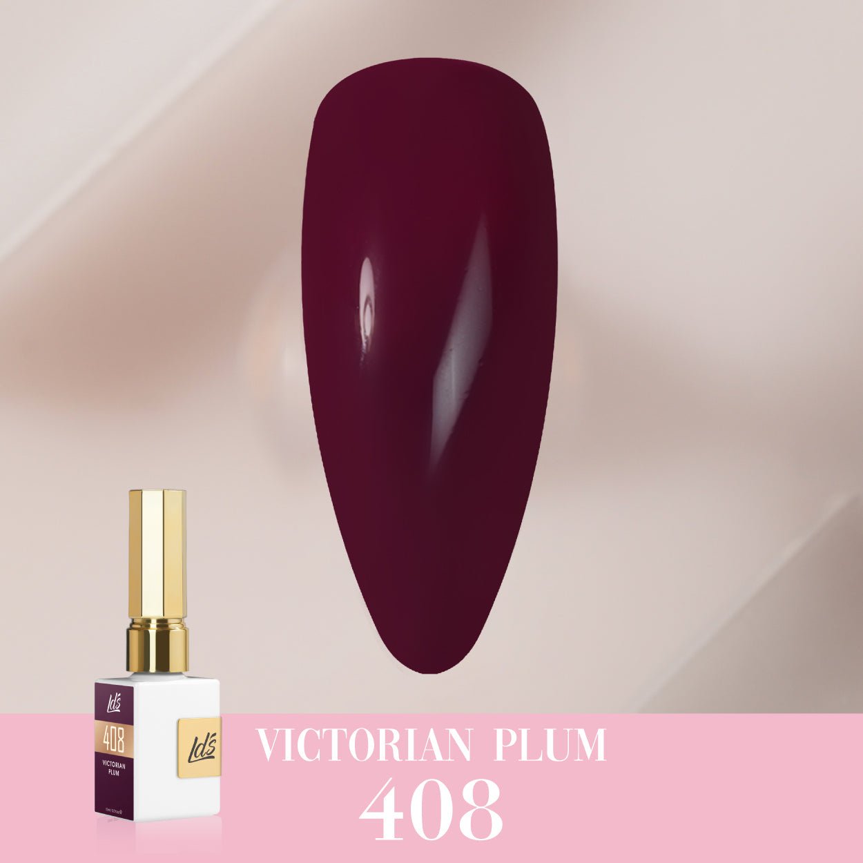 LDS Color Craze Gel Nail Polish - 408 Victorian Plum - 0.5oz - DTK Nail Supply