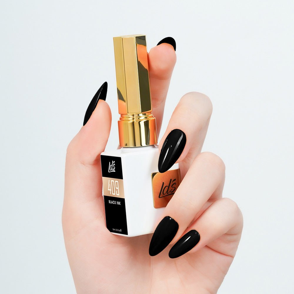 LDS Color Craze Gel Nail Polish - 409 Black Ink - 0.5oz - DTK Nail Supply
