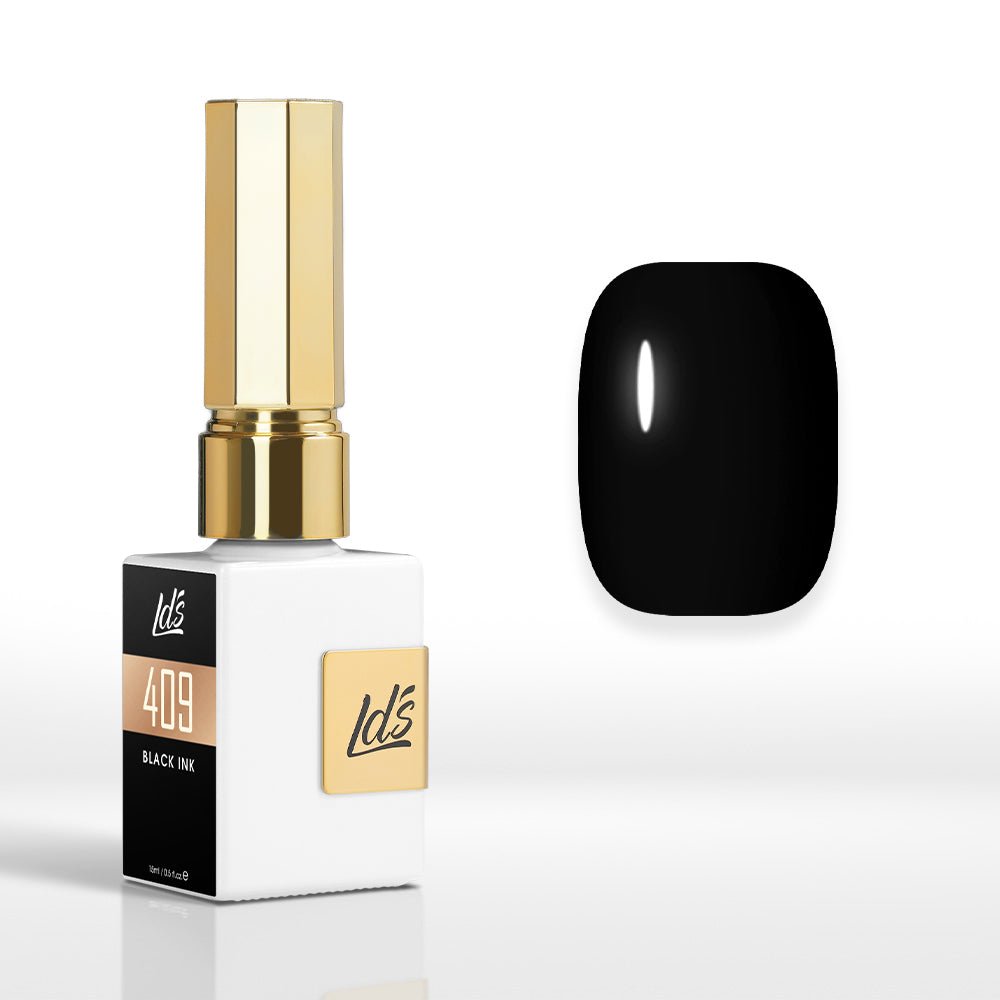 LDS Color Craze Gel Nail Polish - 409 Black Ink - 0.5oz - DTK Nail Supply