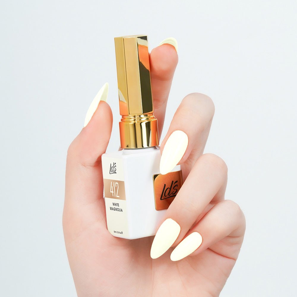 LDS Color Craze Gel Nail Polish - 412 White Magnolia - 0.5oz - DTK Nail Supply