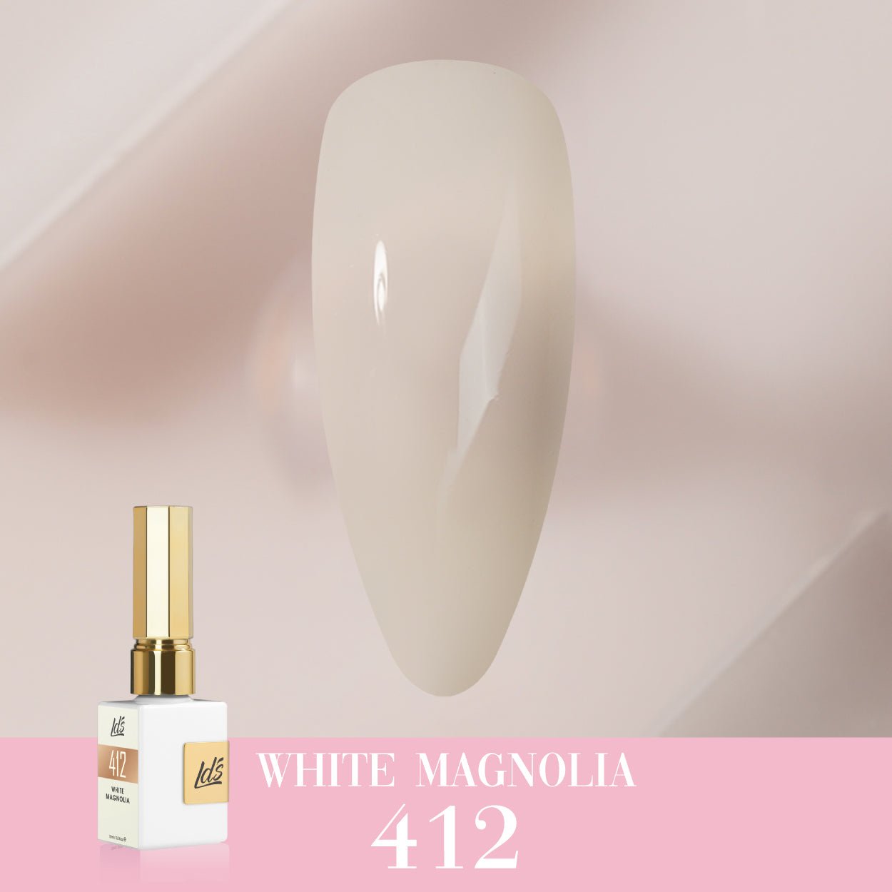 LDS Color Craze Gel Nail Polish - 412 White Magnolia - 0.5oz - DTK Nail Supply