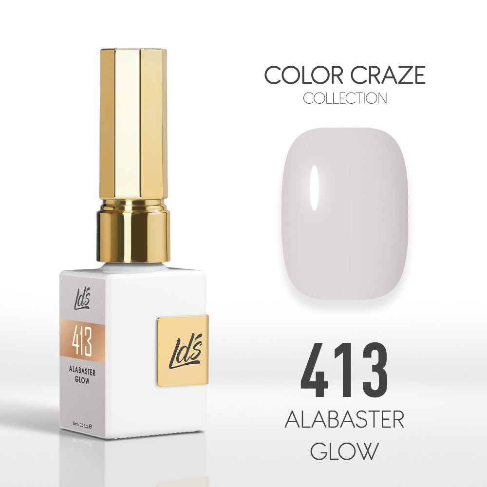LDS Color Craze Gel Nail Polish - 413 Alabaster Glow - 0.5oz - DTK Nail Supply