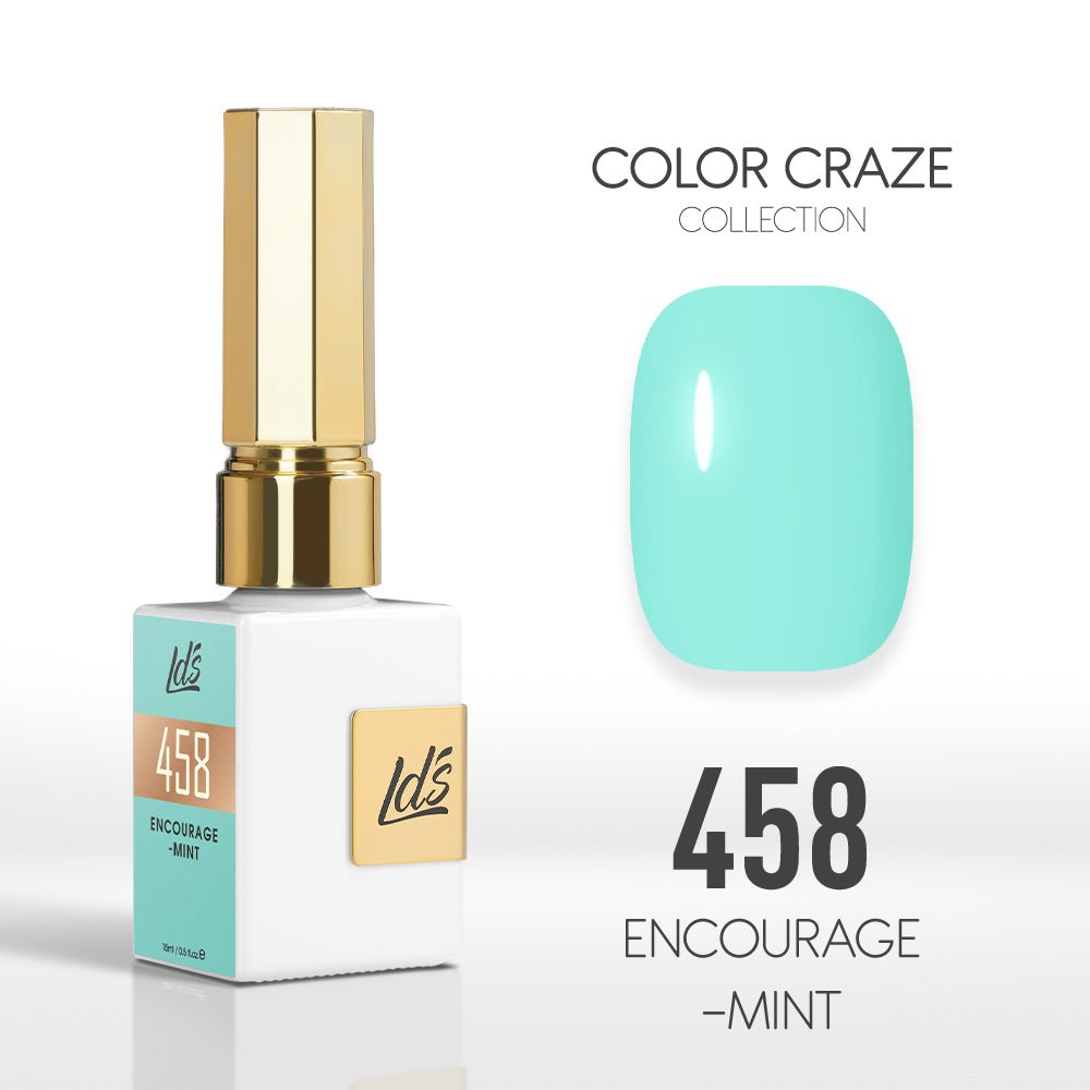 LDS Color Craze Gel Nail Polish - 458 Encourage - mint - 0.5oz - DTK Nail Supply