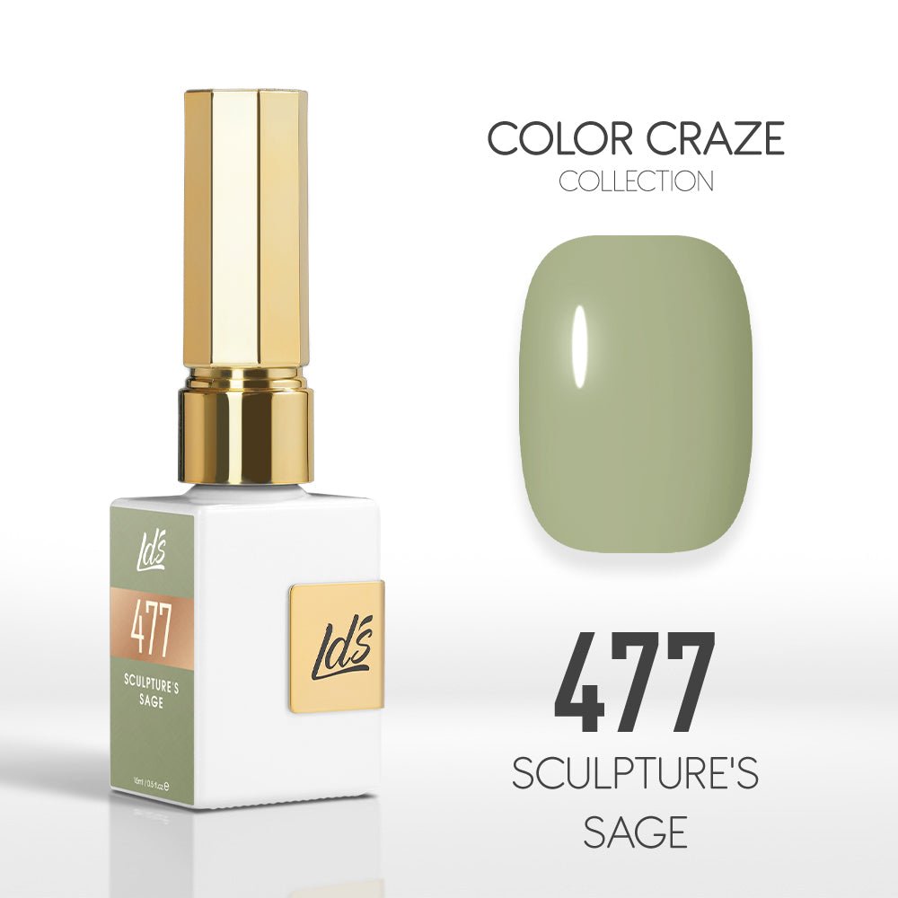 LDS Color Craze Gel Nail Polish - 477 Sculpture's Sage - 0.5oz - DTK Nail Supply