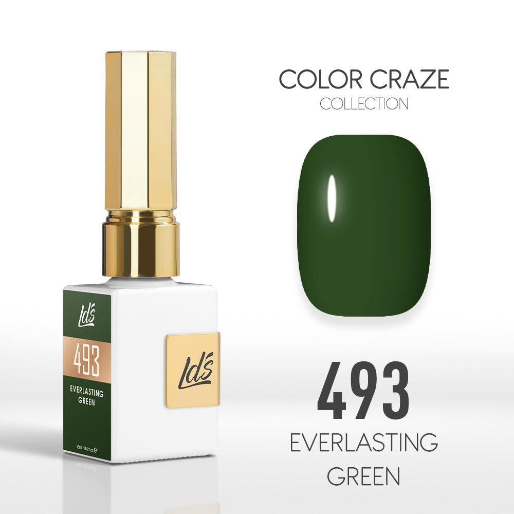 LDS Color Craze Gel Nail Polish - 493 Everlasting Green - 0.5oz - DTK Nail Supply