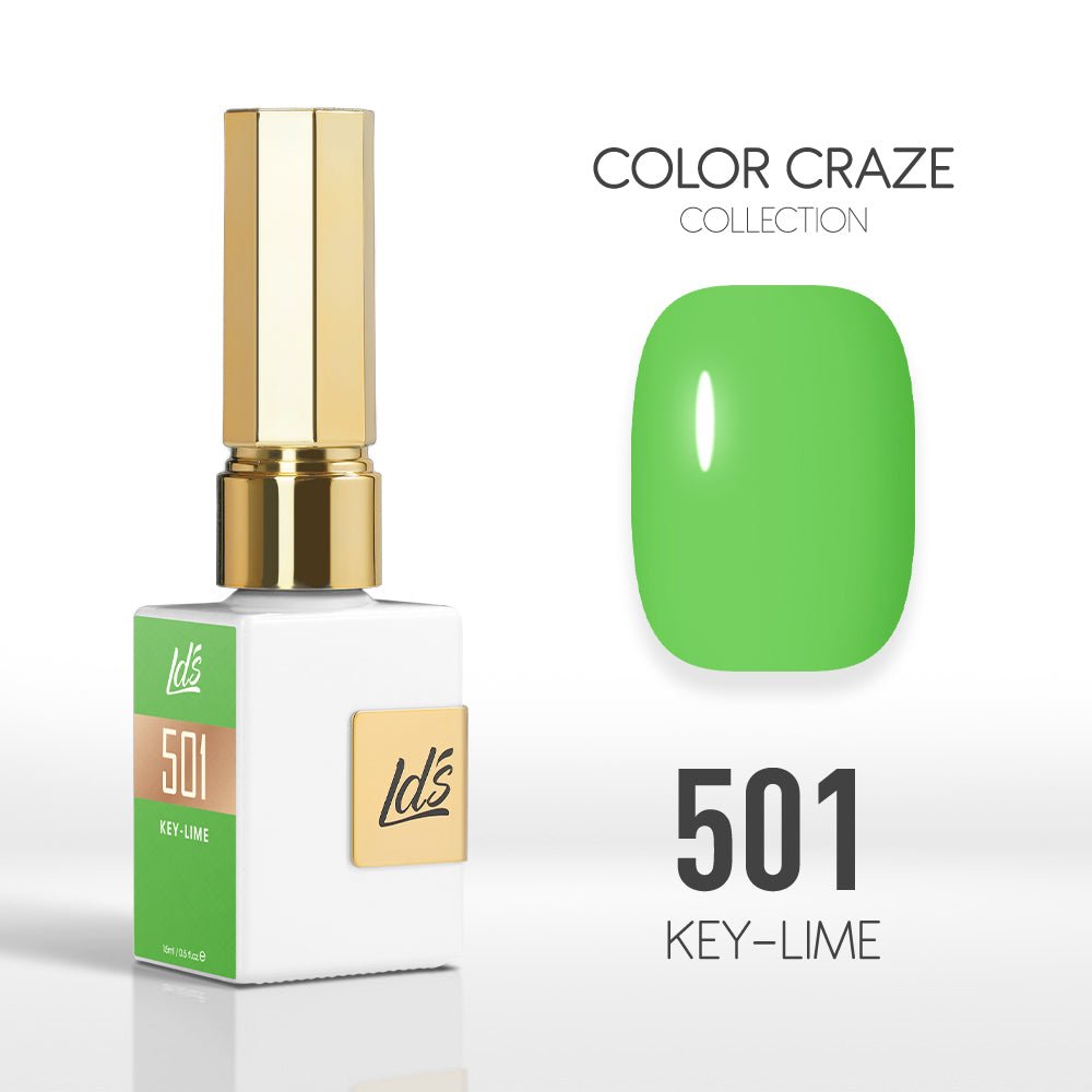 LDS Color Craze Gel Nail Polish - 501 Key - Lime - 0.5oz - DTK Nail Supply