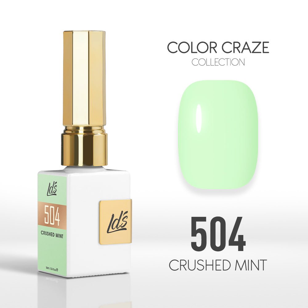 LDS Color Craze Gel Nail Polish - 504 Crushed Mint - 0.5oz - DTK Nail Supply