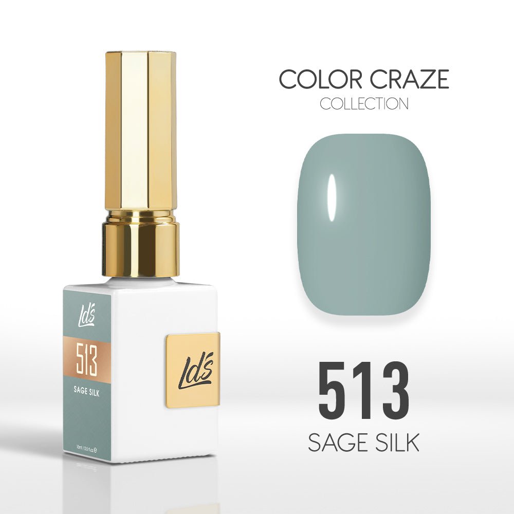 LDS Color Craze Gel Nail Polish - 513 Sage Silk - 0.5oz - DTK Nail Supply