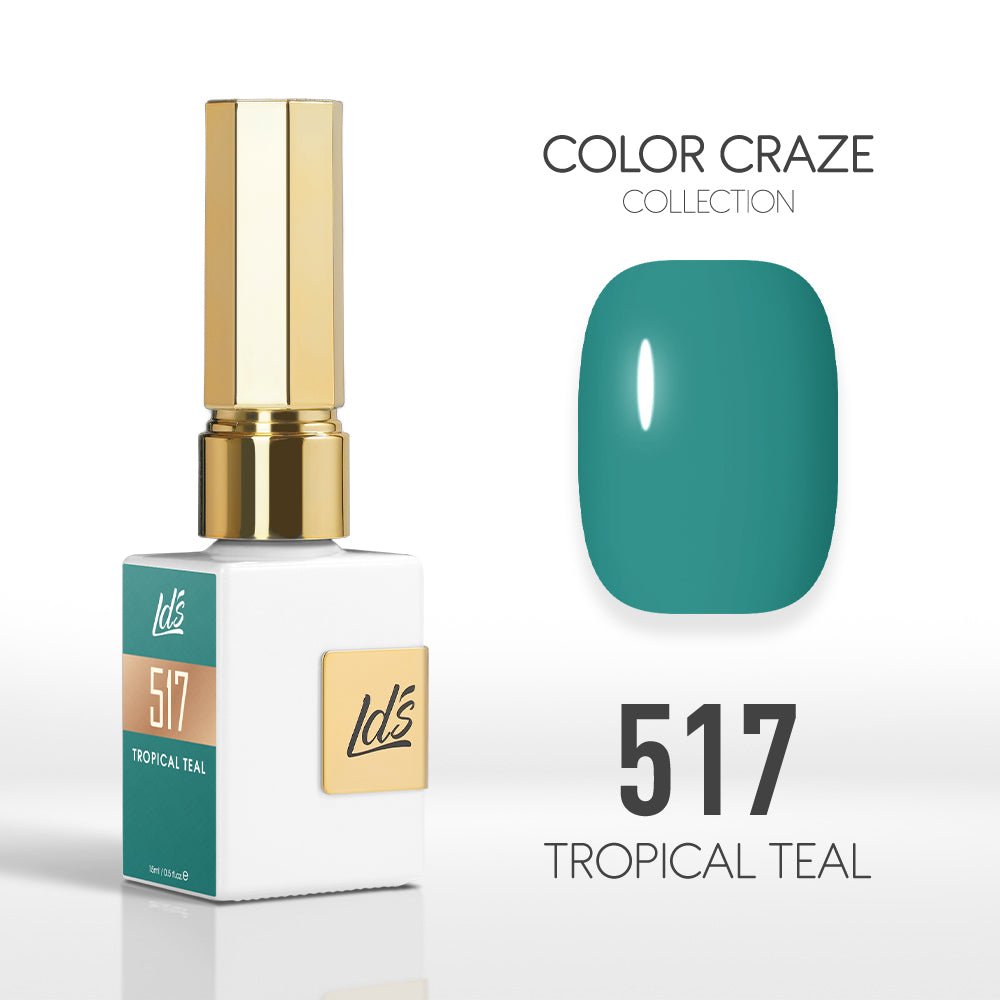 LDS Color Craze Gel Nail Polish - 517 Tropical Teal - 0.5oz - DTK Nail Supply