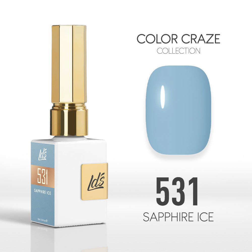 LDS Color Craze Gel Nail Polish - 531 Sapphire Ice - 0.5oz - DTK Nail Supply