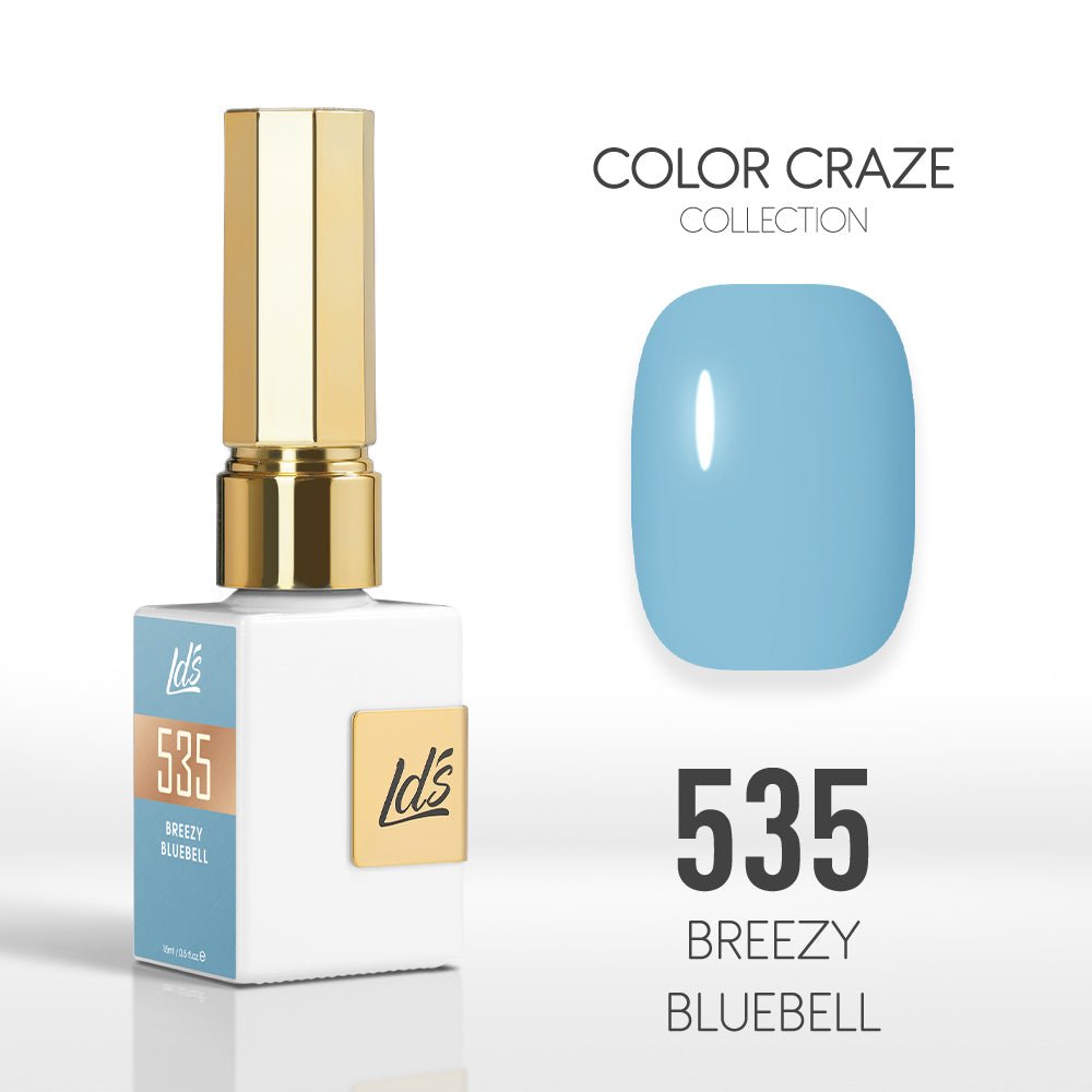 LDS Color Craze Gel Nail Polish - 535 Breezy Bluebell - 0.5oz - DTK Nail Supply