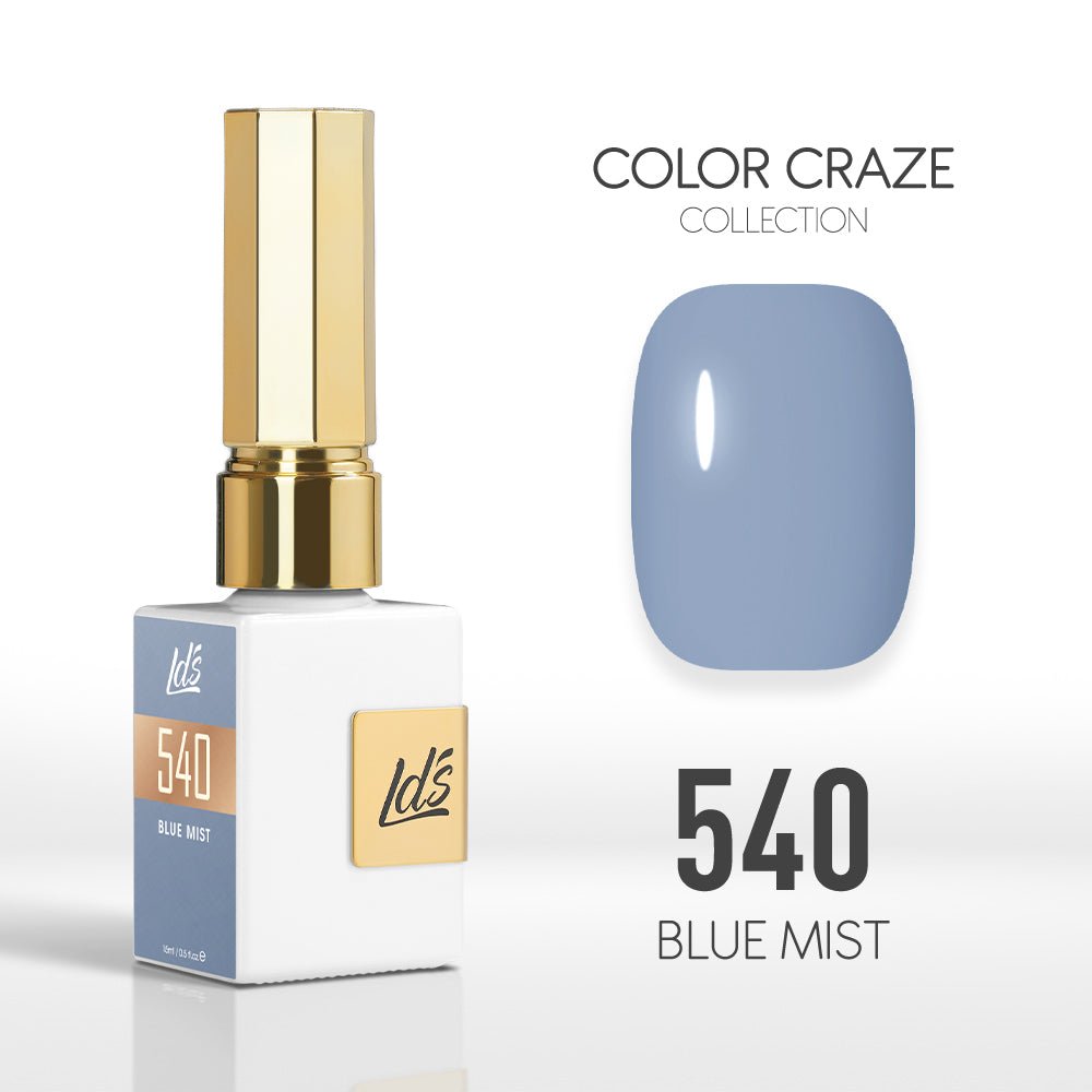 LDS Color Craze Gel Nail Polish - 540 Blue Mist - 0.5oz - DTK Nail Supply