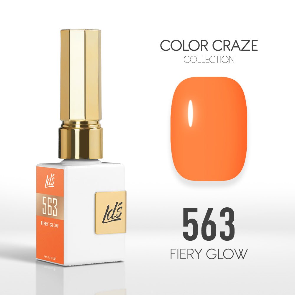 LDS Color Craze Gel Nail Polish - 563 Fiery Glow - 0.5oz - DTK Nail Supply