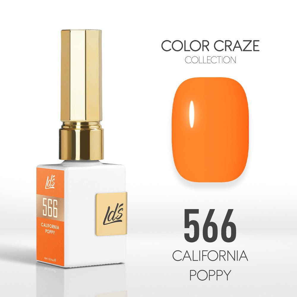 LDS Color Craze Gel Nail Polish - 566 California Poppy - 0.5oz - DTK Nail Supply