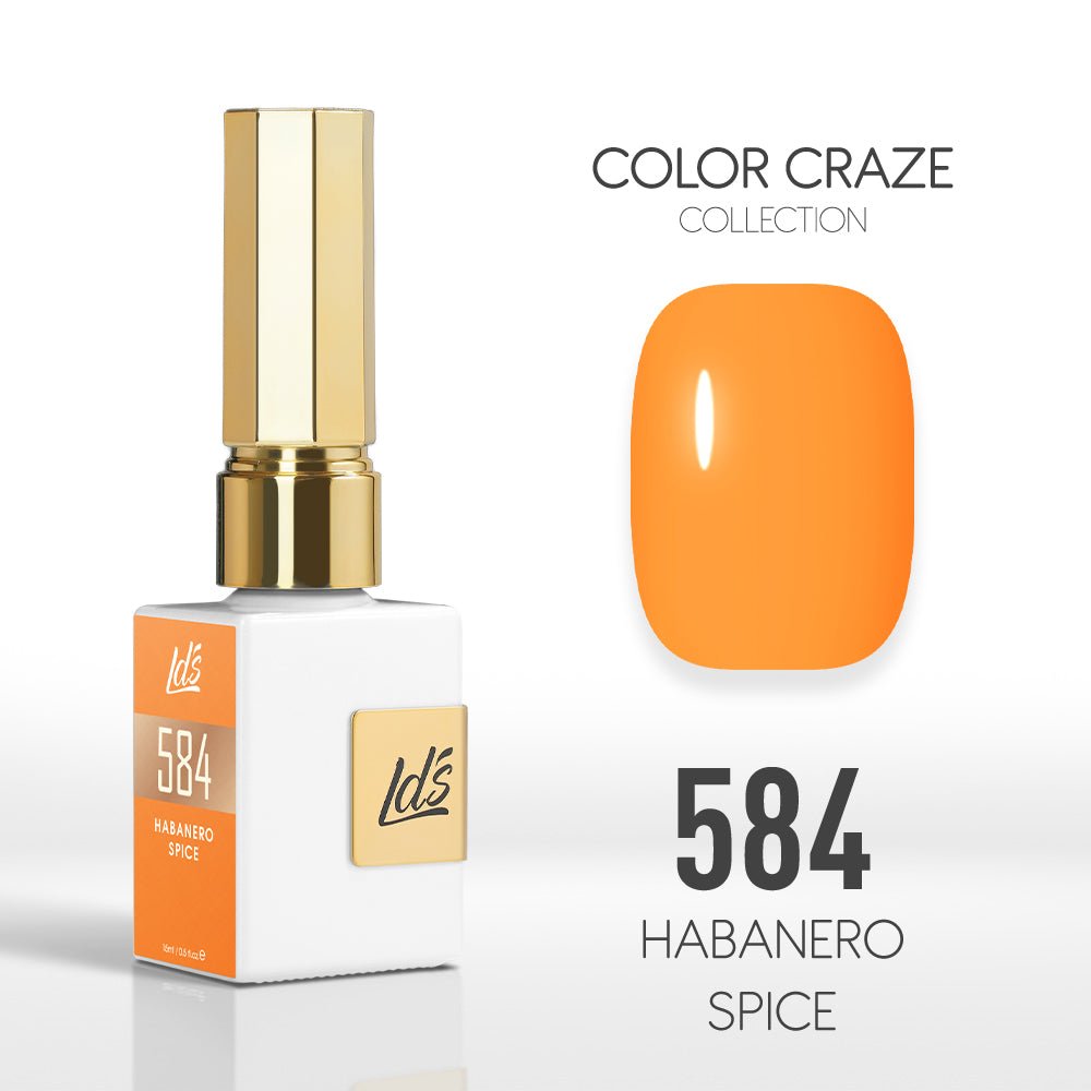LDS Color Craze Gel Nail Polish - 584 Habanero Spice - 0.5oz - DTK Nail Supply