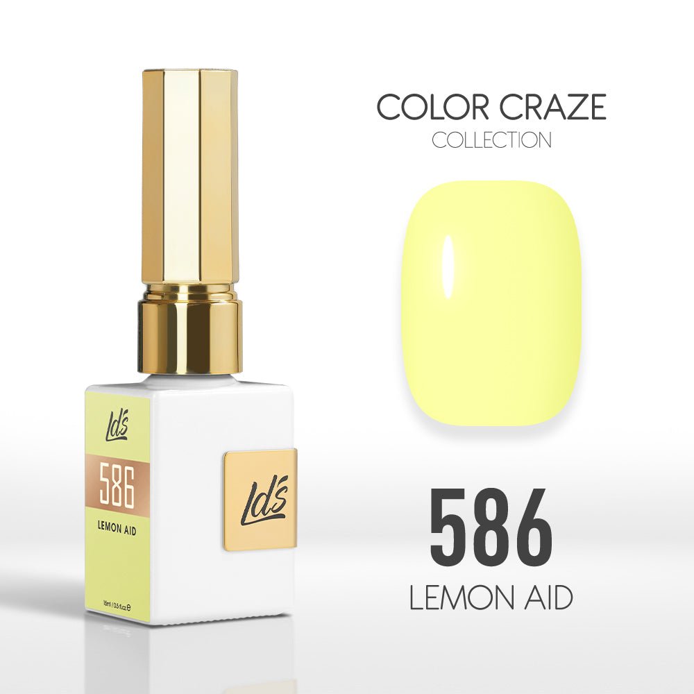 LDS Color Craze Gel Nail Polish - 586 Lemon Aid - 0.5oz - DTK Nail Supply