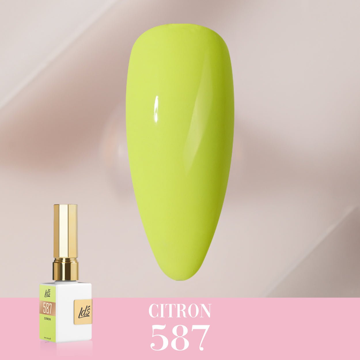 LDS Color Craze Gel Nail Polish - 587 Citron - 0.5oz - DTK Nail Supply