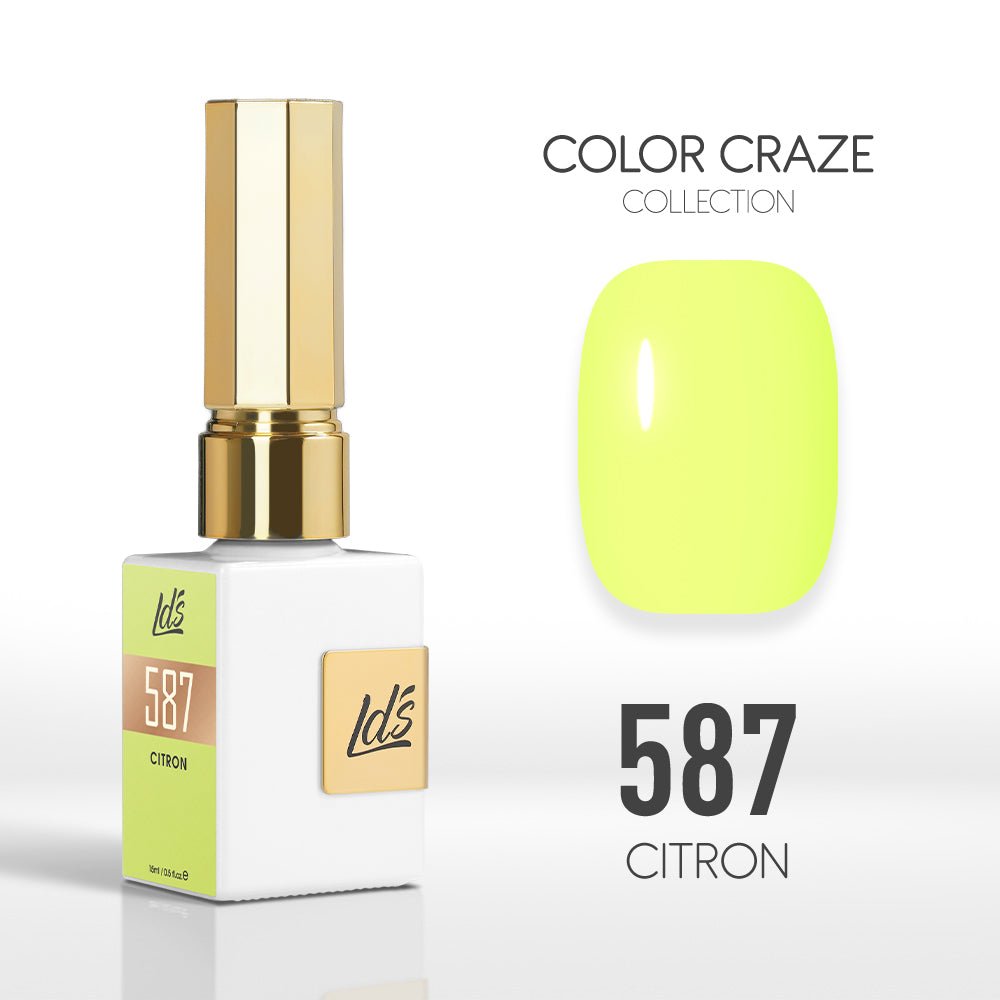 LDS Color Craze Gel Nail Polish - 587 Citron - 0.5oz - DTK Nail Supply