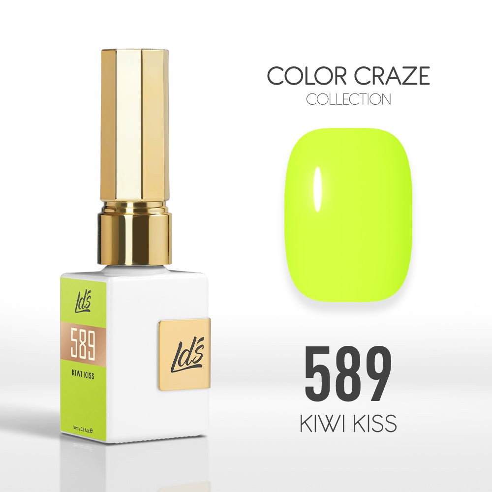 LDS Color Craze Gel Nail Polish - 589 Kiwi Kiss - 0.5oz - DTK Nail Supply