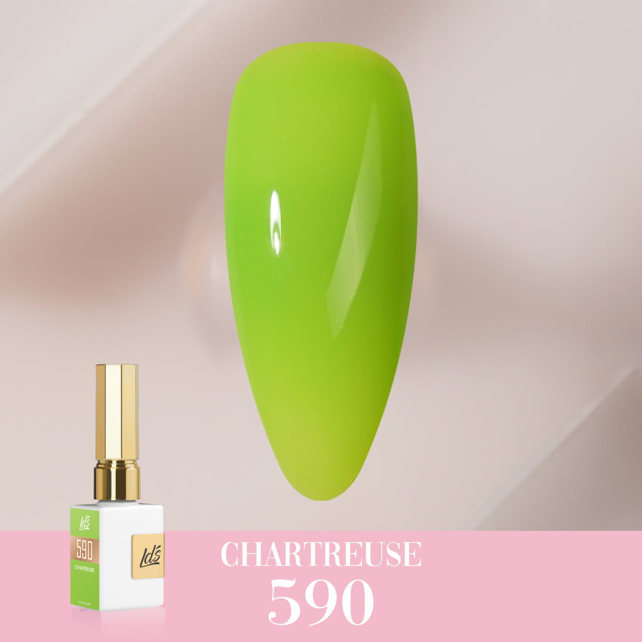 LDS Color Craze Gel Nail Polish - 590 Chartreuse - 0.5oz - DTK Nail Supply