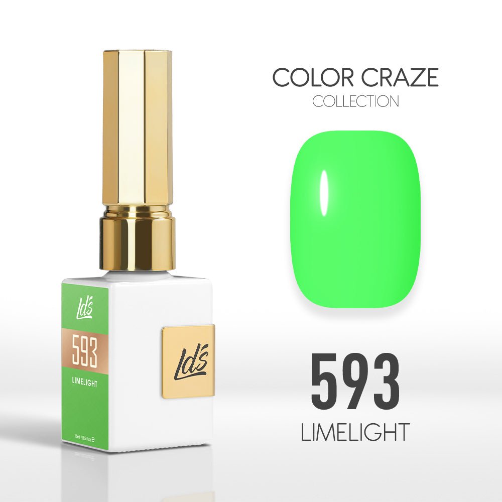 LDS Color Craze Gel Nail Polish - 593 Limelight - 0.5oz - DTK Nail Supply