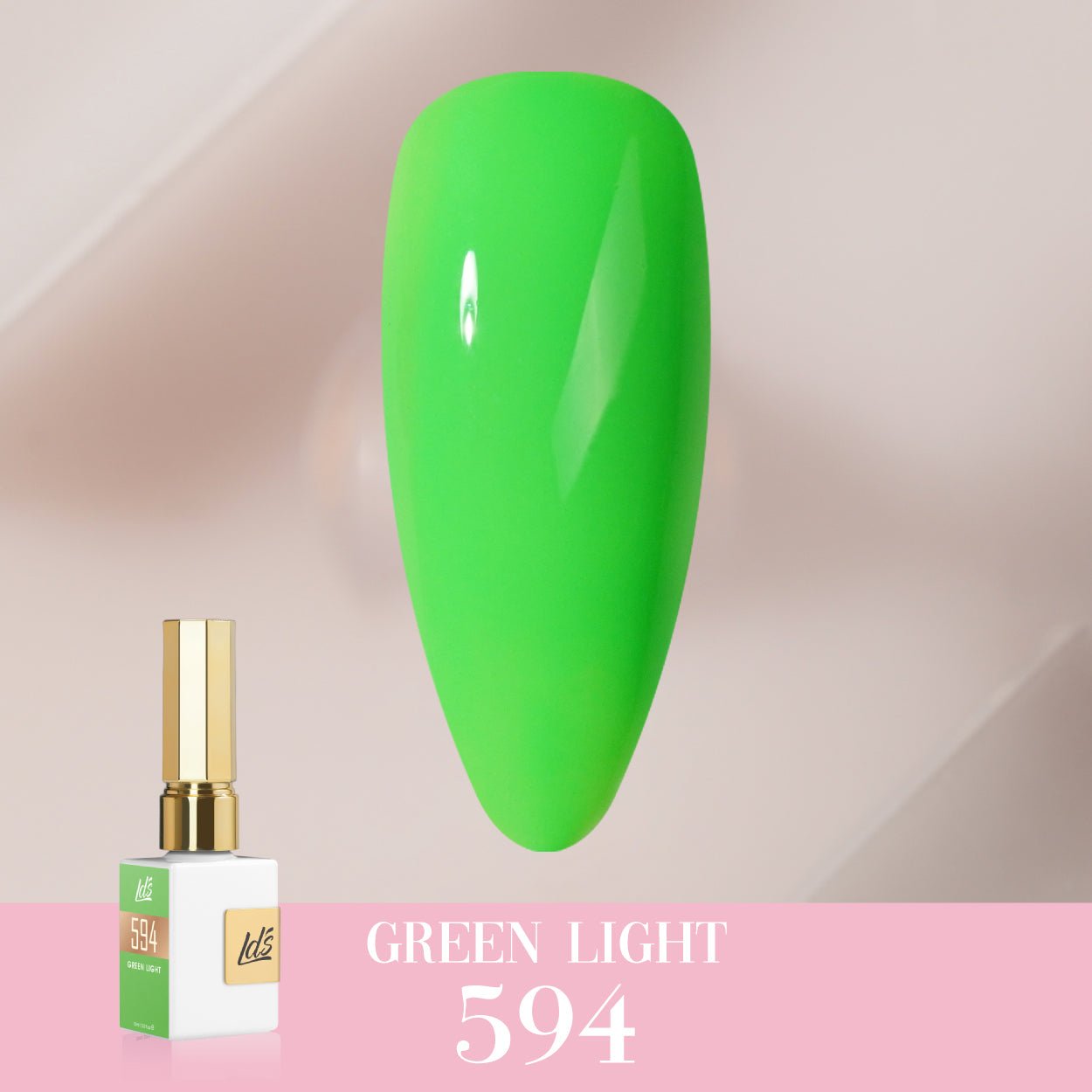 LDS Color Craze Gel Nail Polish - 594 Green Light - 0.5oz - DTK Nail Supply