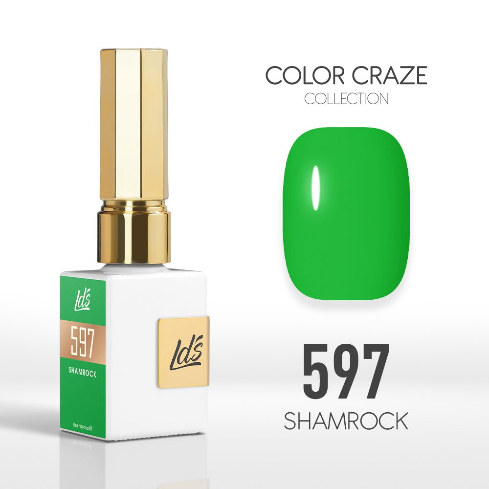 LDS Color Craze Gel Nail Polish - 597 Shamrock - 0.5oz - DTK Nail Supply