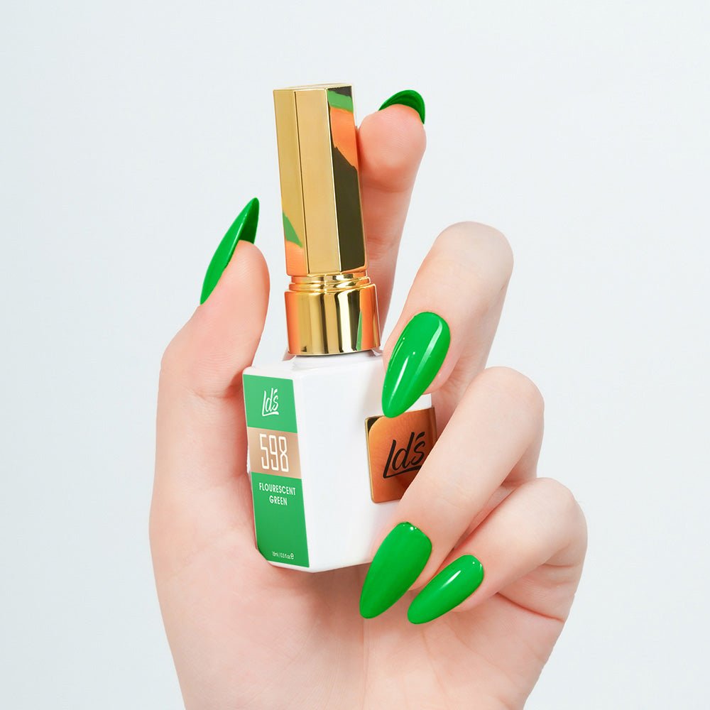 LDS Color Craze Gel Nail Polish - 598 Flourescent Green - 0.5oz - DTK Nail Supply