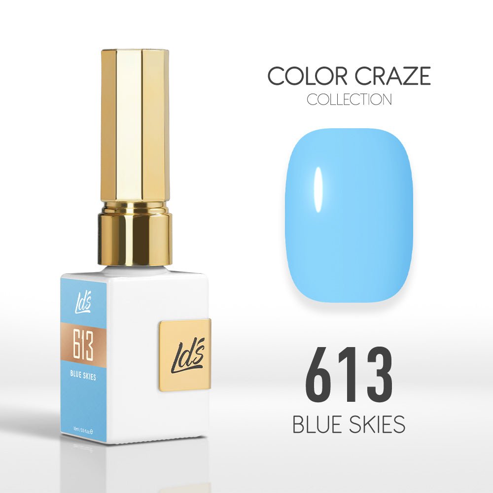 LDS Color Craze Gel Nail Polish - 613 Blue Skies - 0.5oz - DTK Nail Supply