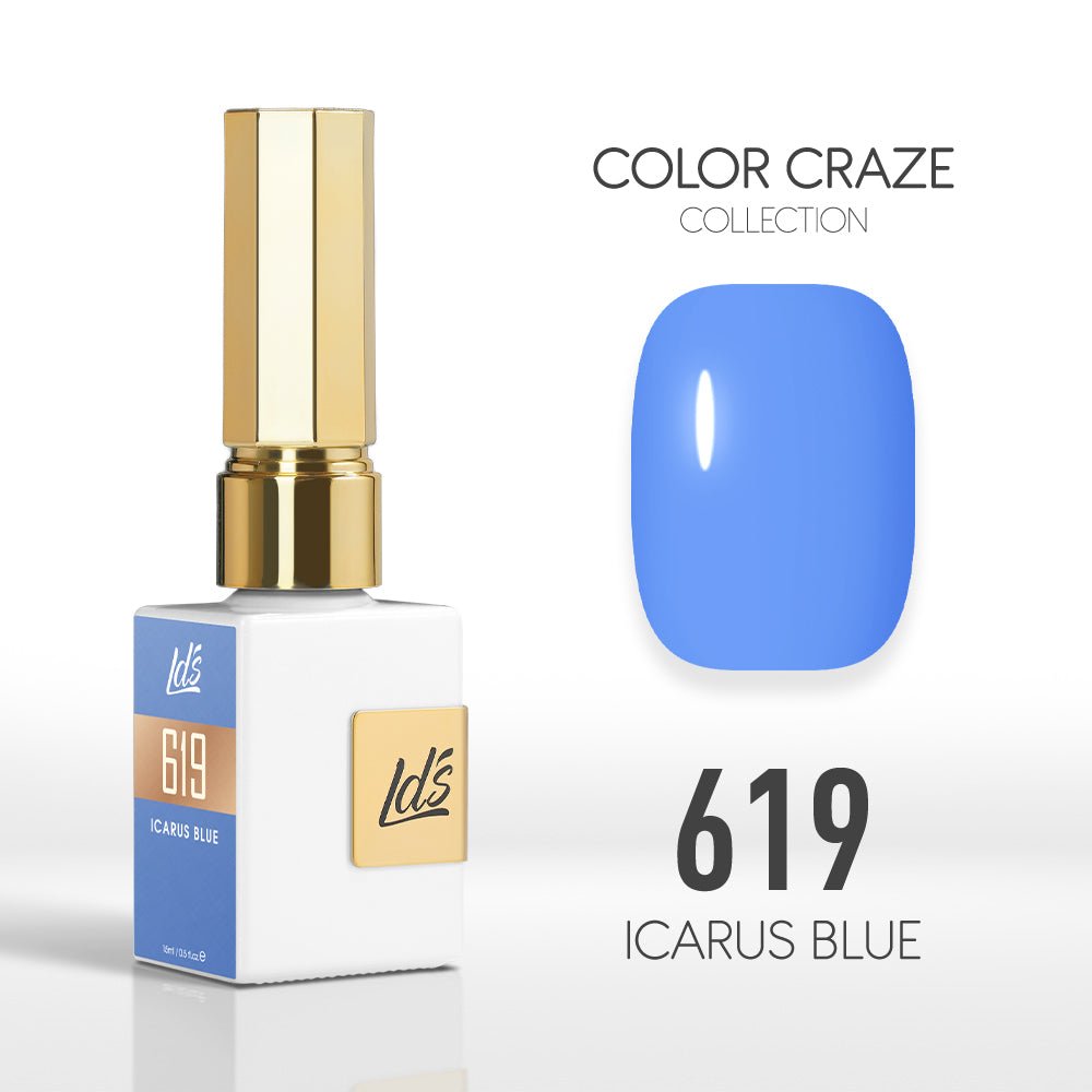 LDS Color Craze Gel Nail Polish - 619 Icarus Blue - 0.5oz - DTK Nail Supply