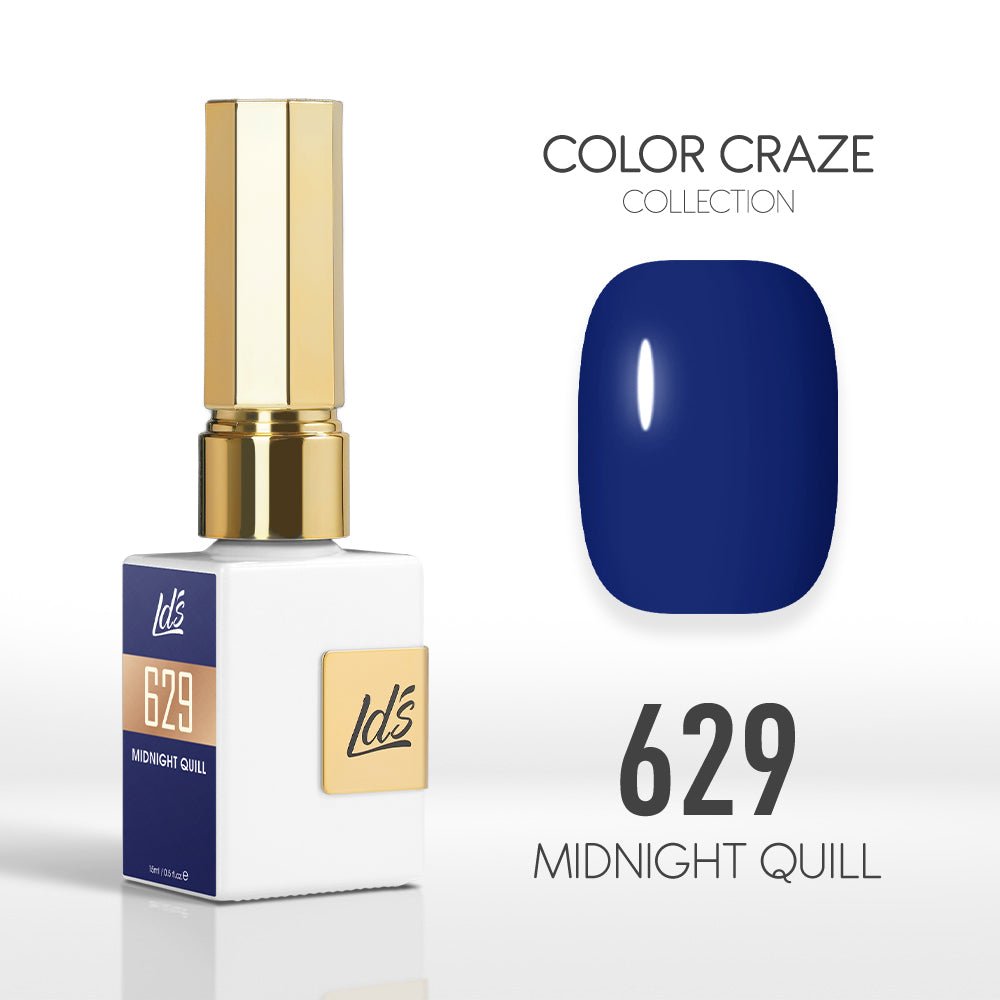 LDS Color Craze Gel Nail Polish - 629 Midnight Quill - 0.5oz - DTK Nail Supply