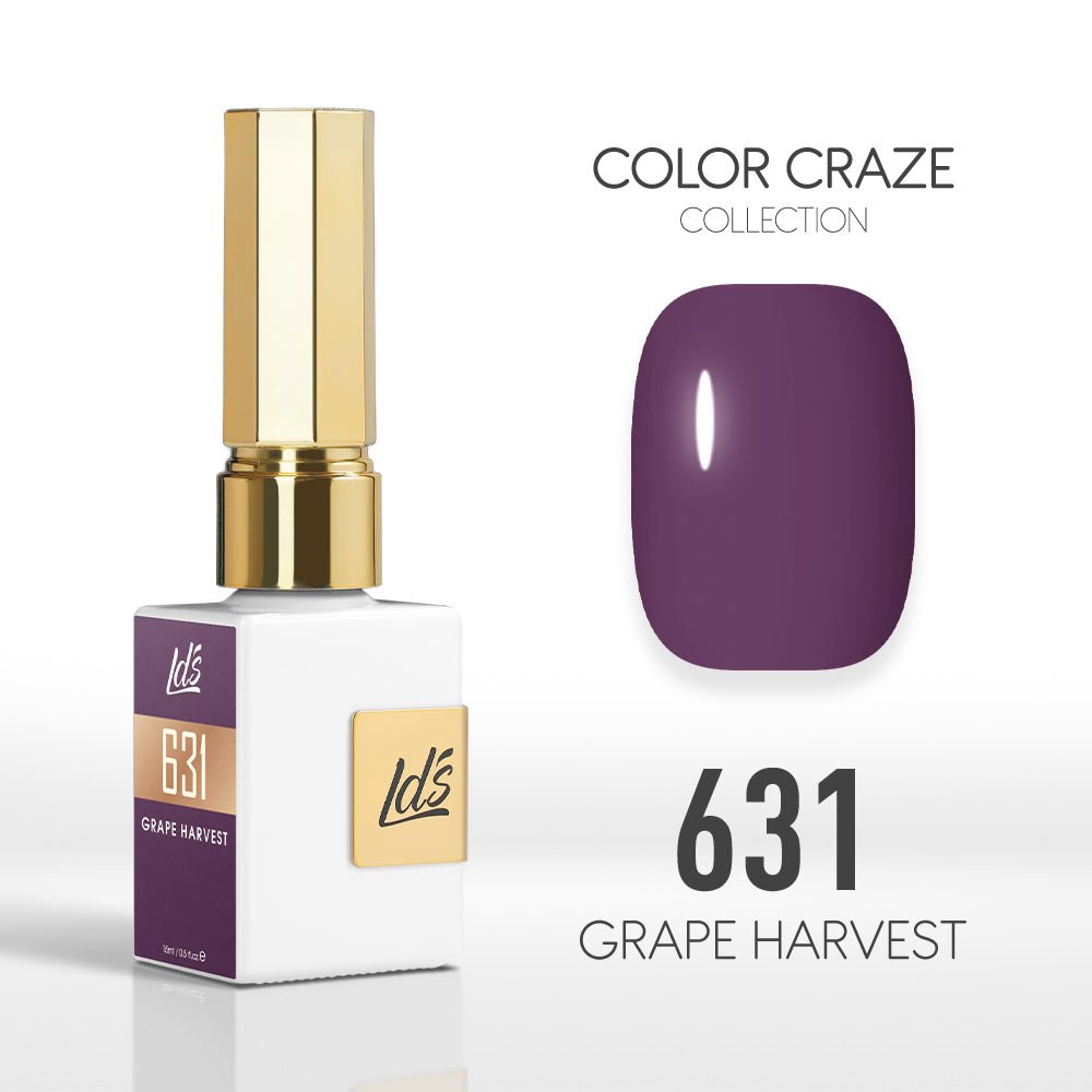 LDS Color Craze Gel Nail Polish - 631 Grape Harvest - 0.5oz - DTK Nail Supply