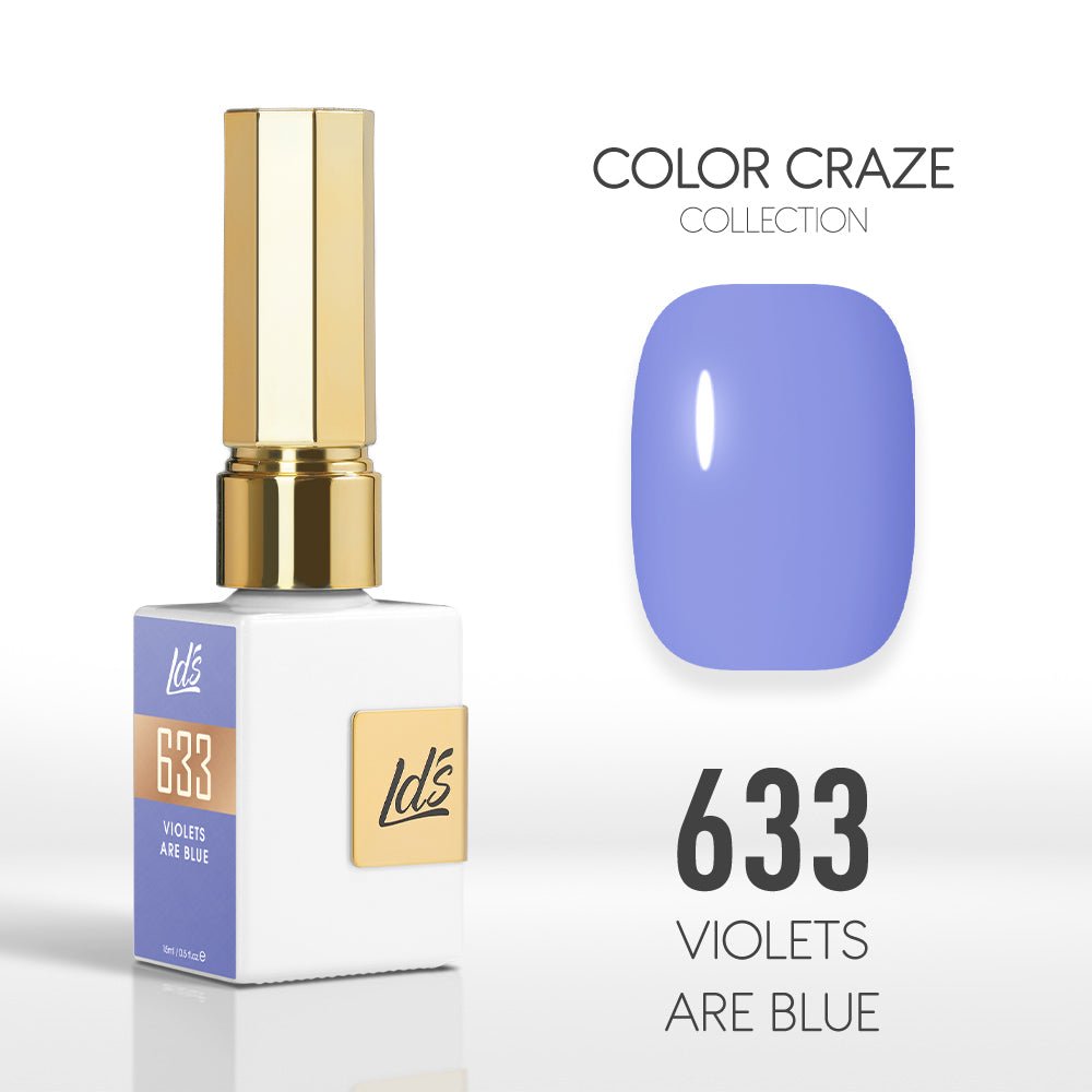 LDS Color Craze Gel Nail Polish - 633 Violets are Blue - 0.5oz - DTK Nail Supply